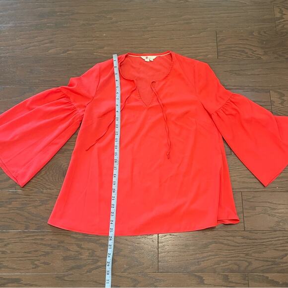 Boden Vibrant Coral Pink “Pop Peony” Boho-sleeve Blouse Size 6 US - Picture 5 of 7